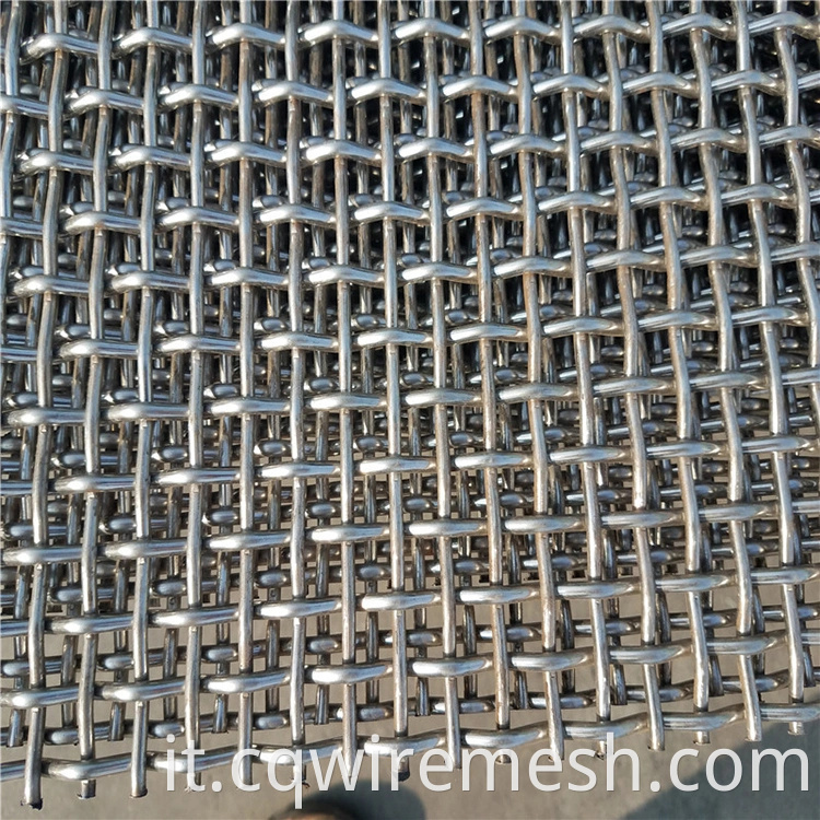 Mesh a filo tessuto quadrato zincato / maglia filo piegata in acciaio inossidabile